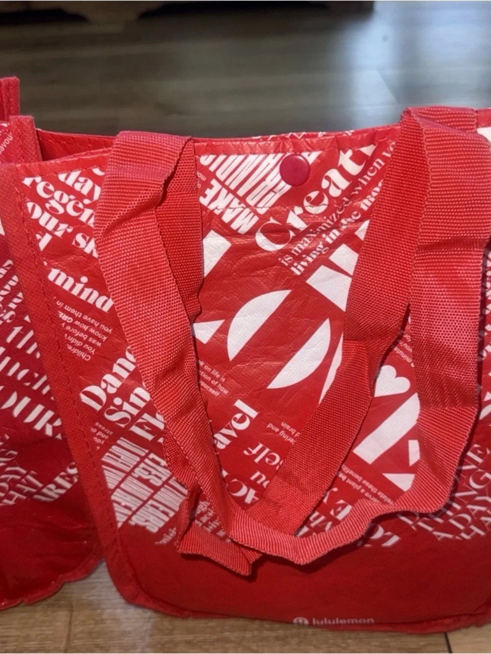 Lululemon Gift Shopping totes Red Graphic Reusable Tote Bag - Women Bags